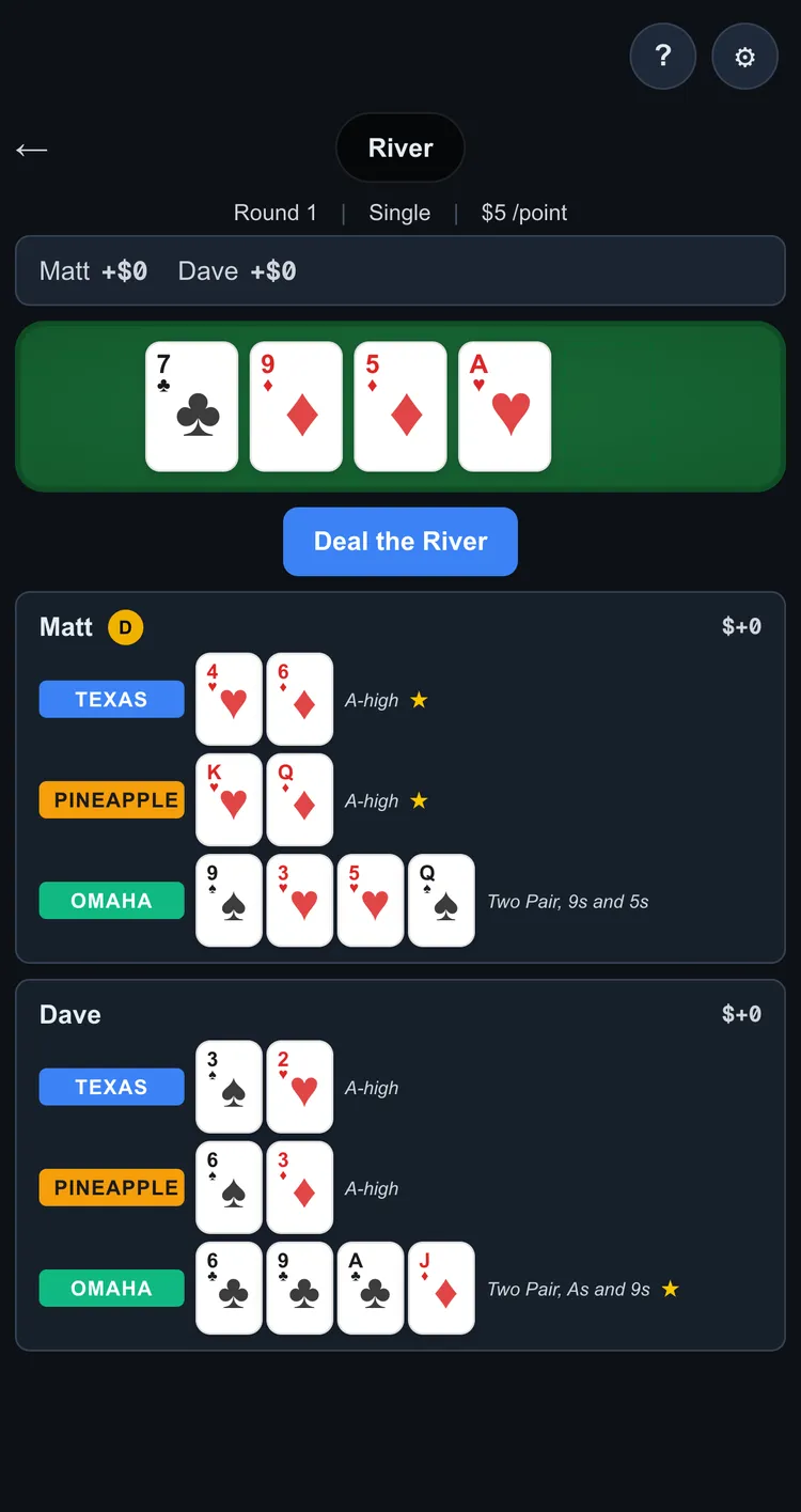 The turn card dealt as the fourth community card in Kansas Hold'em